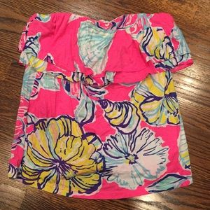 Lilly Pulitzer Tube Top Ruffle size medium
